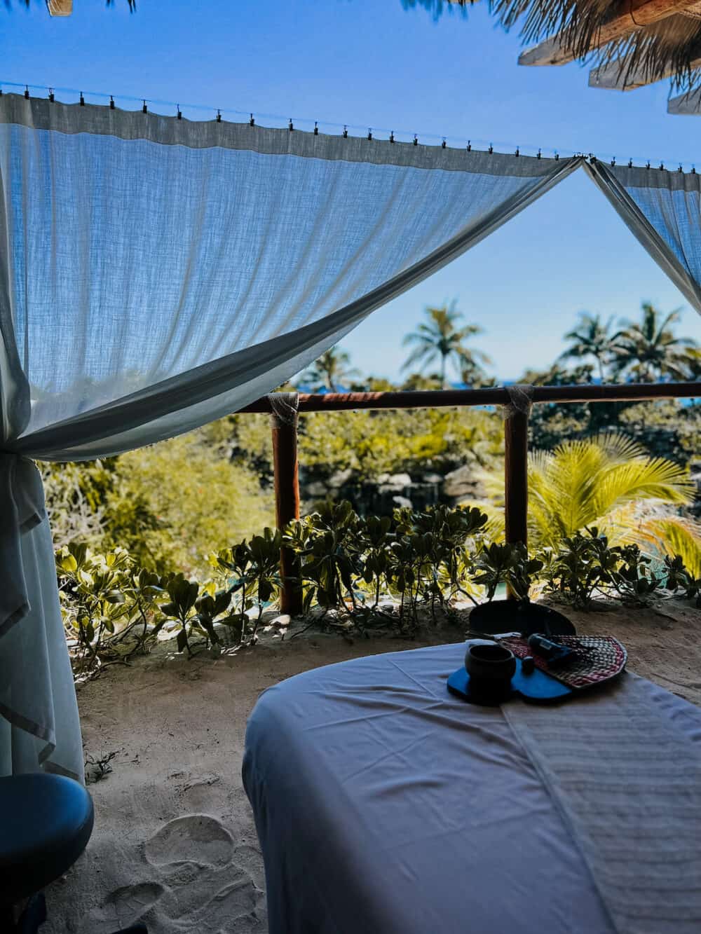 massage station at spa at hotel xcaret