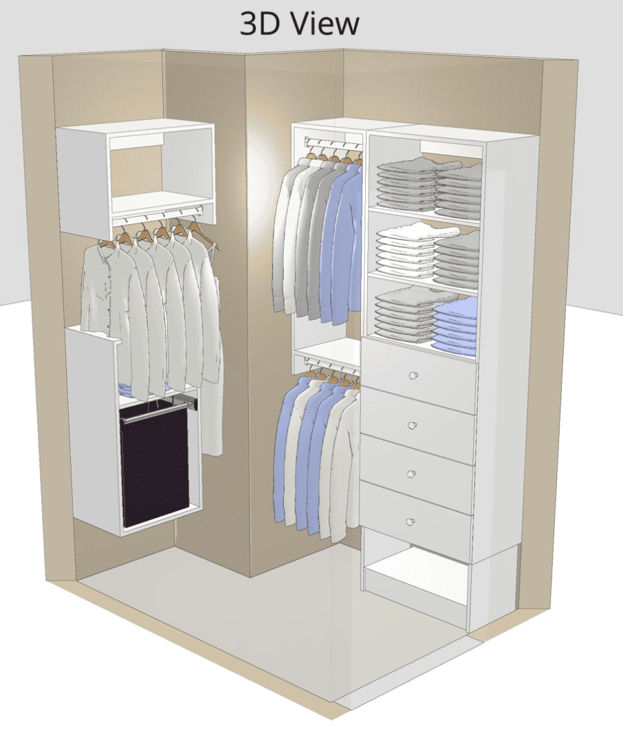 3-d rendering of a closet design from Modular Closets