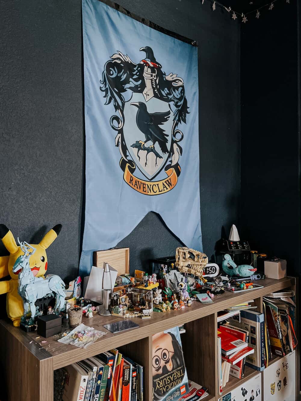 messy cabinet in a kid's room 