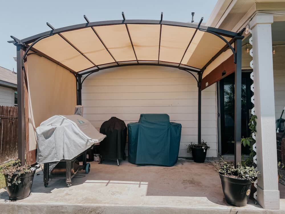 back patio with a pergola