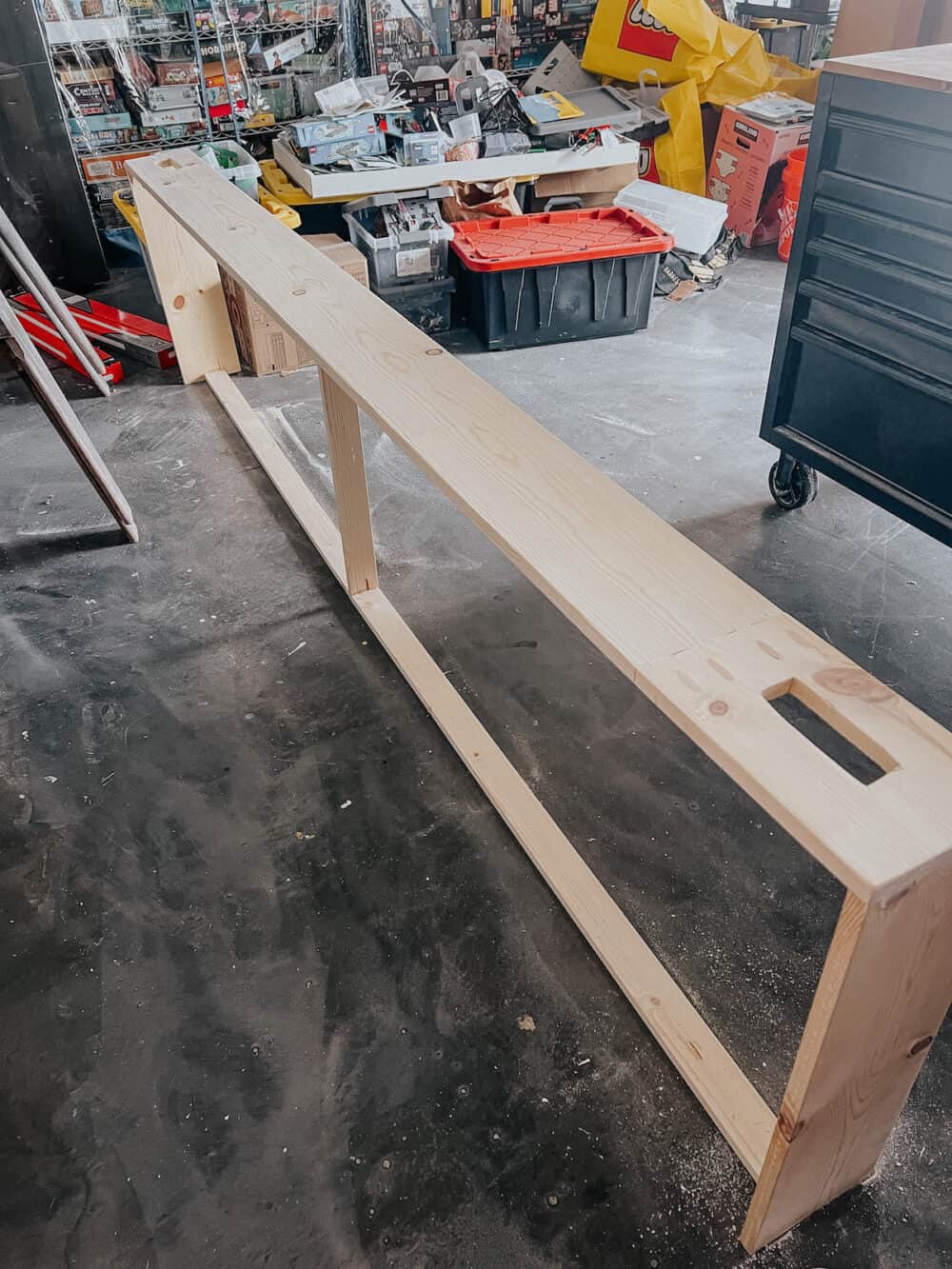 unfinished DIY sofa table