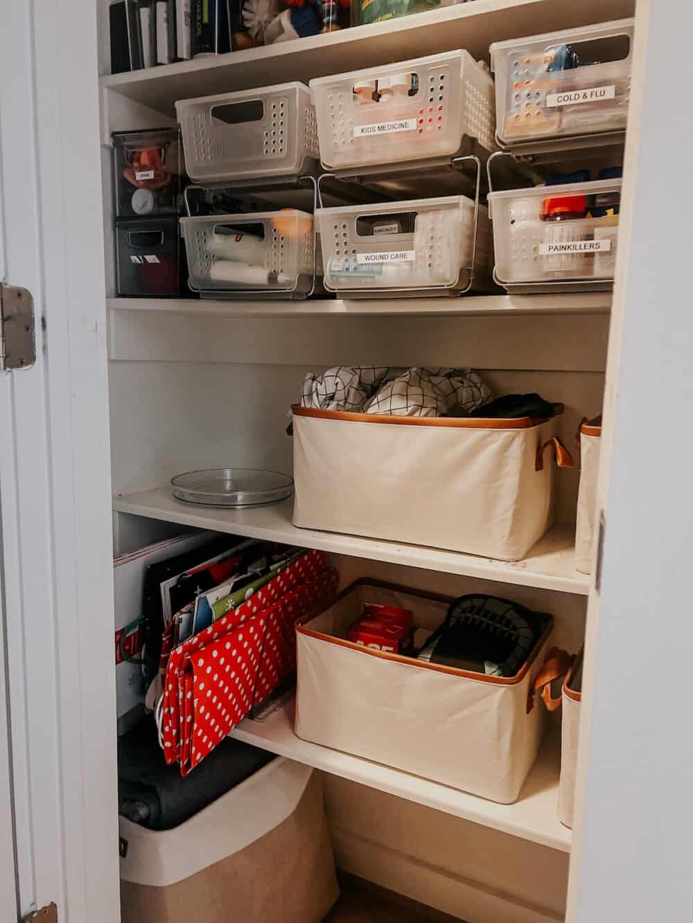 an organized linen closet