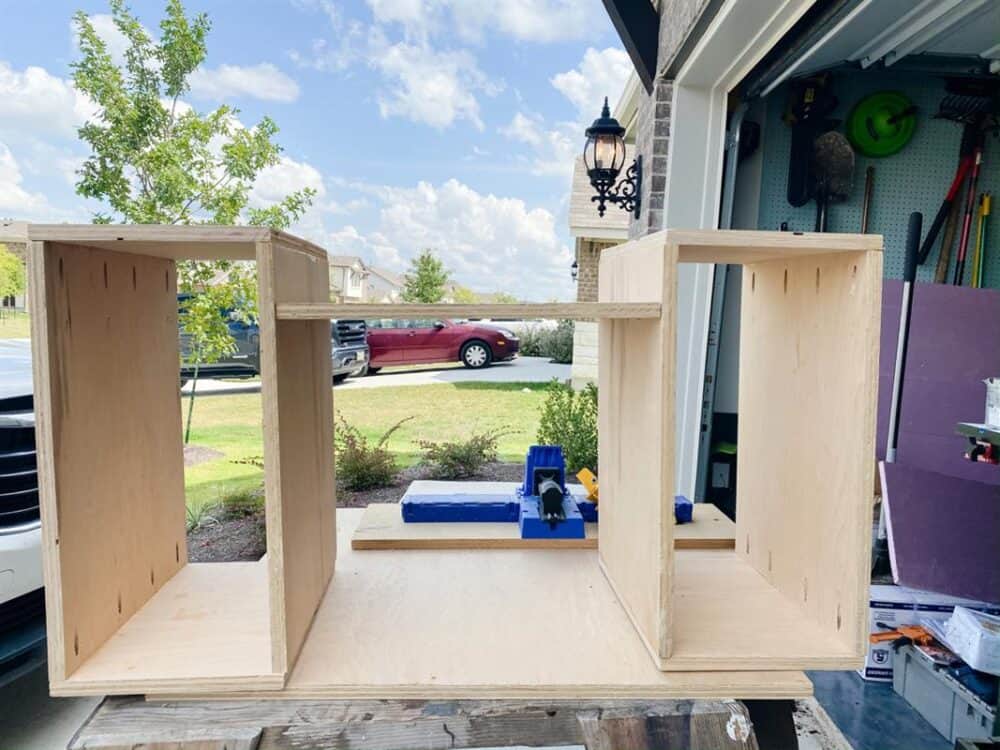partially assembled tool storage