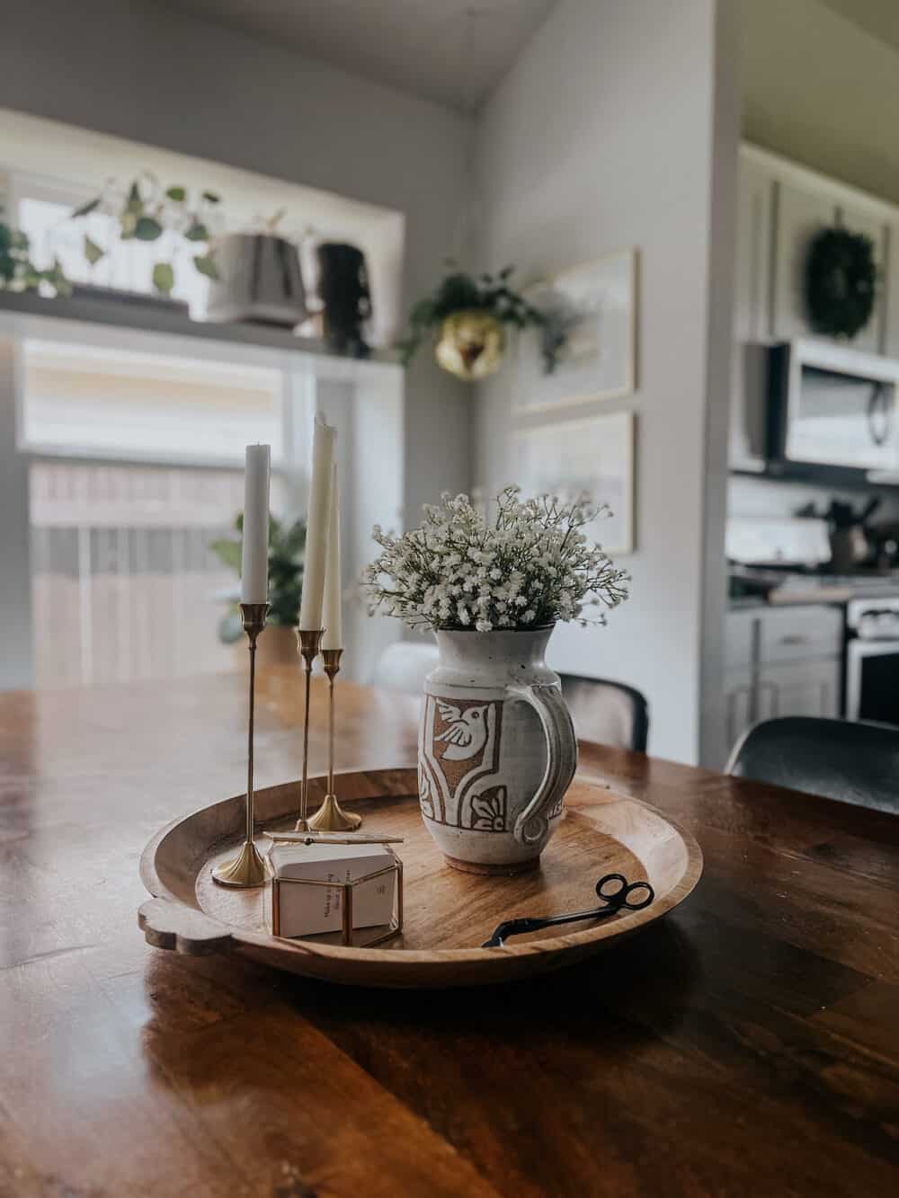 Wooden table centrepieces sales