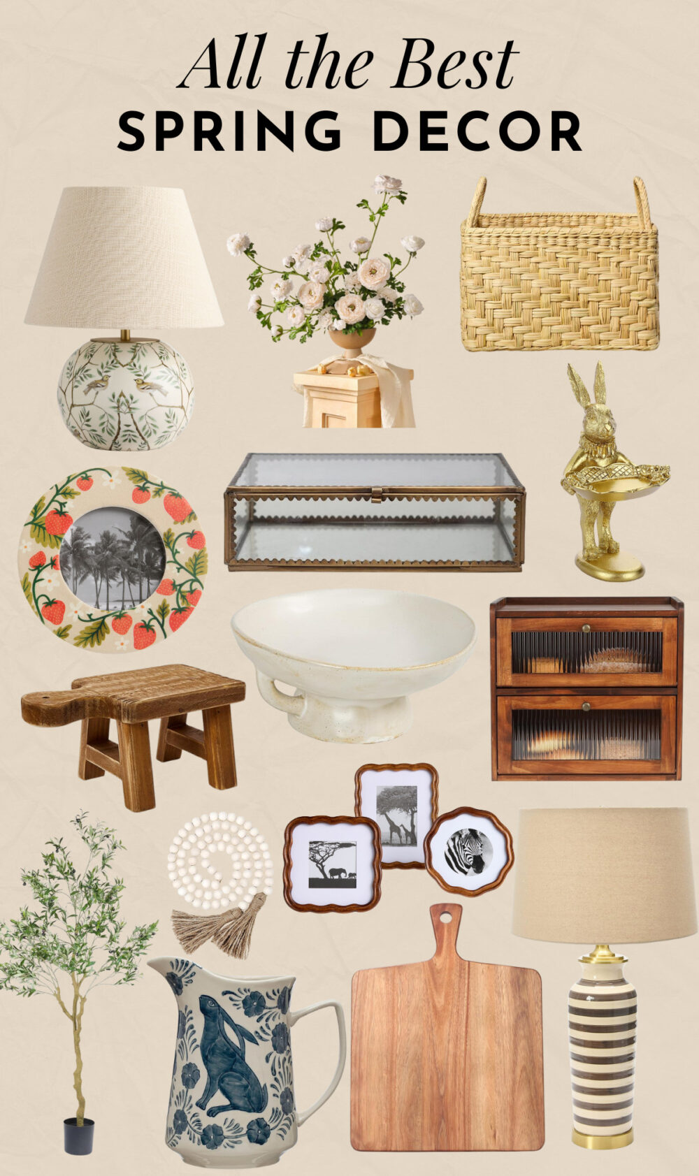 Collage of general spring decor for the home 