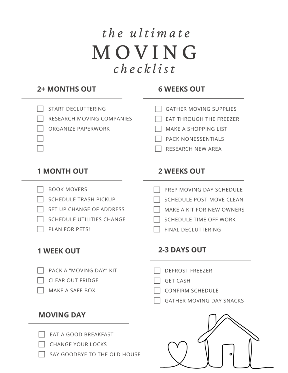 a moving checklist 