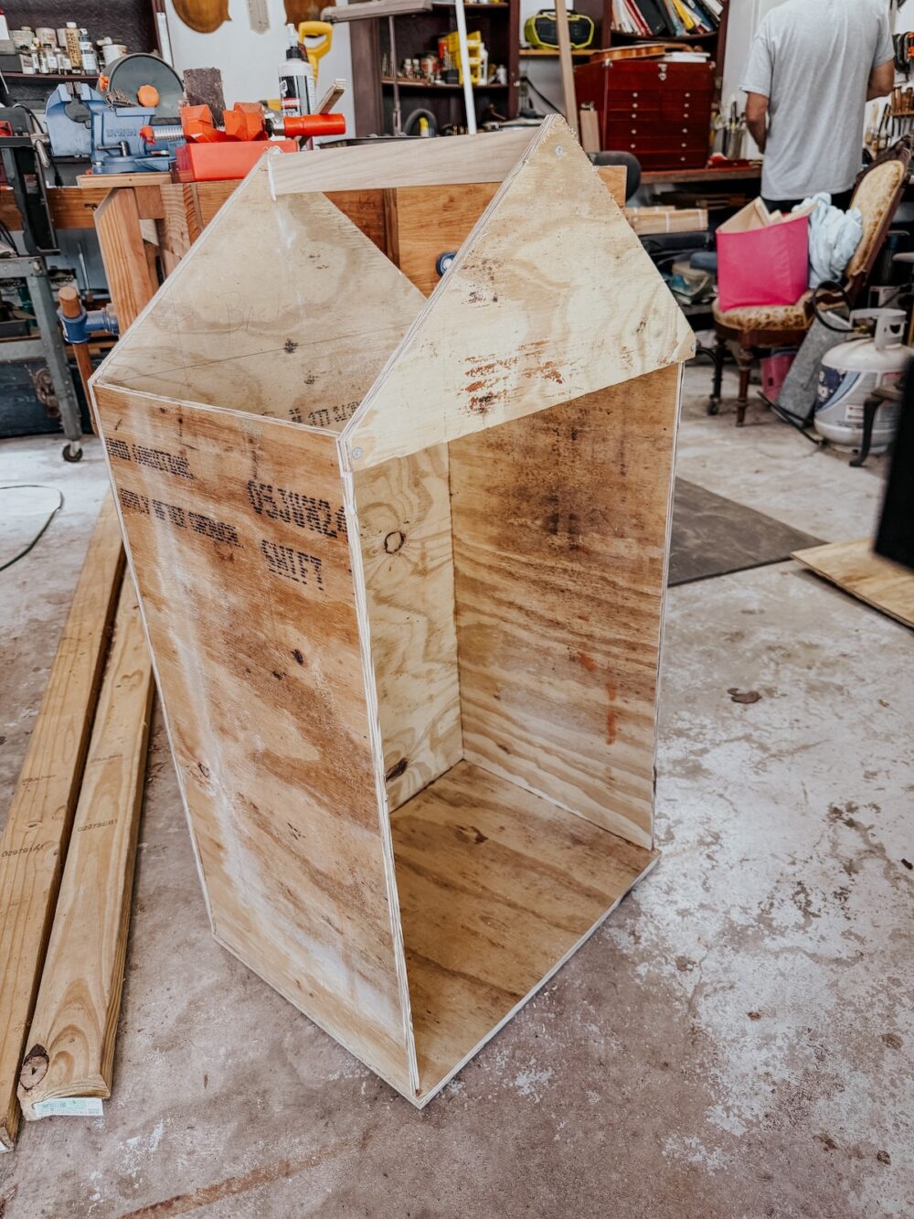Framing for Little Free Library assembled 