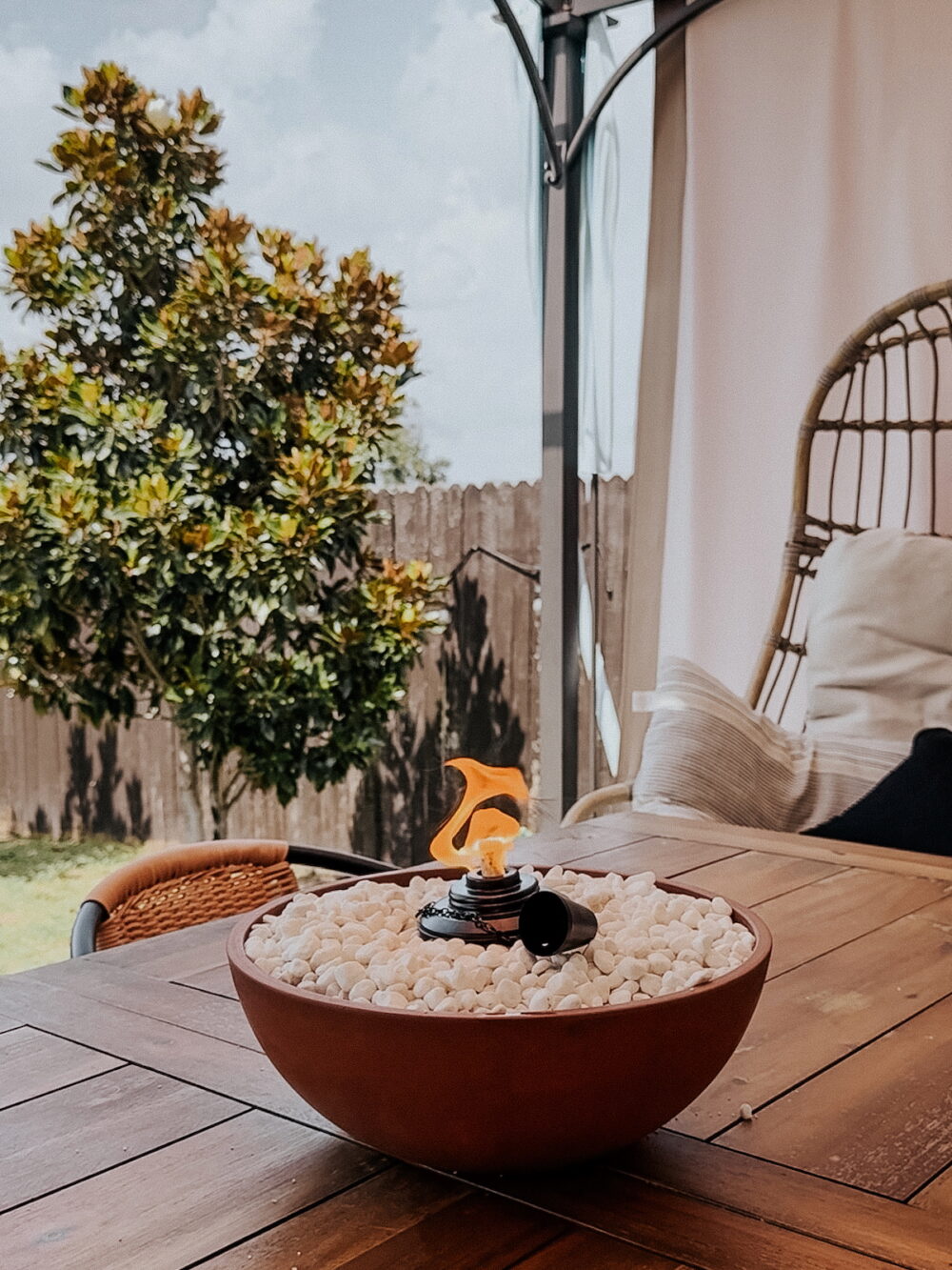 DIY tabletop fire bowl 