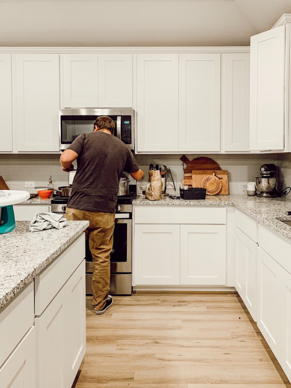 man cooking in a kitchen
