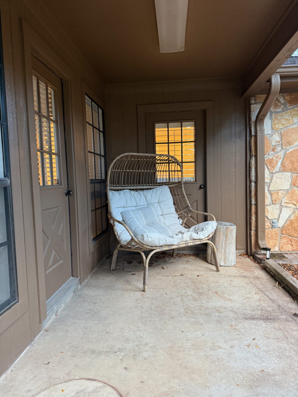 small patio off a 70's ranch home 