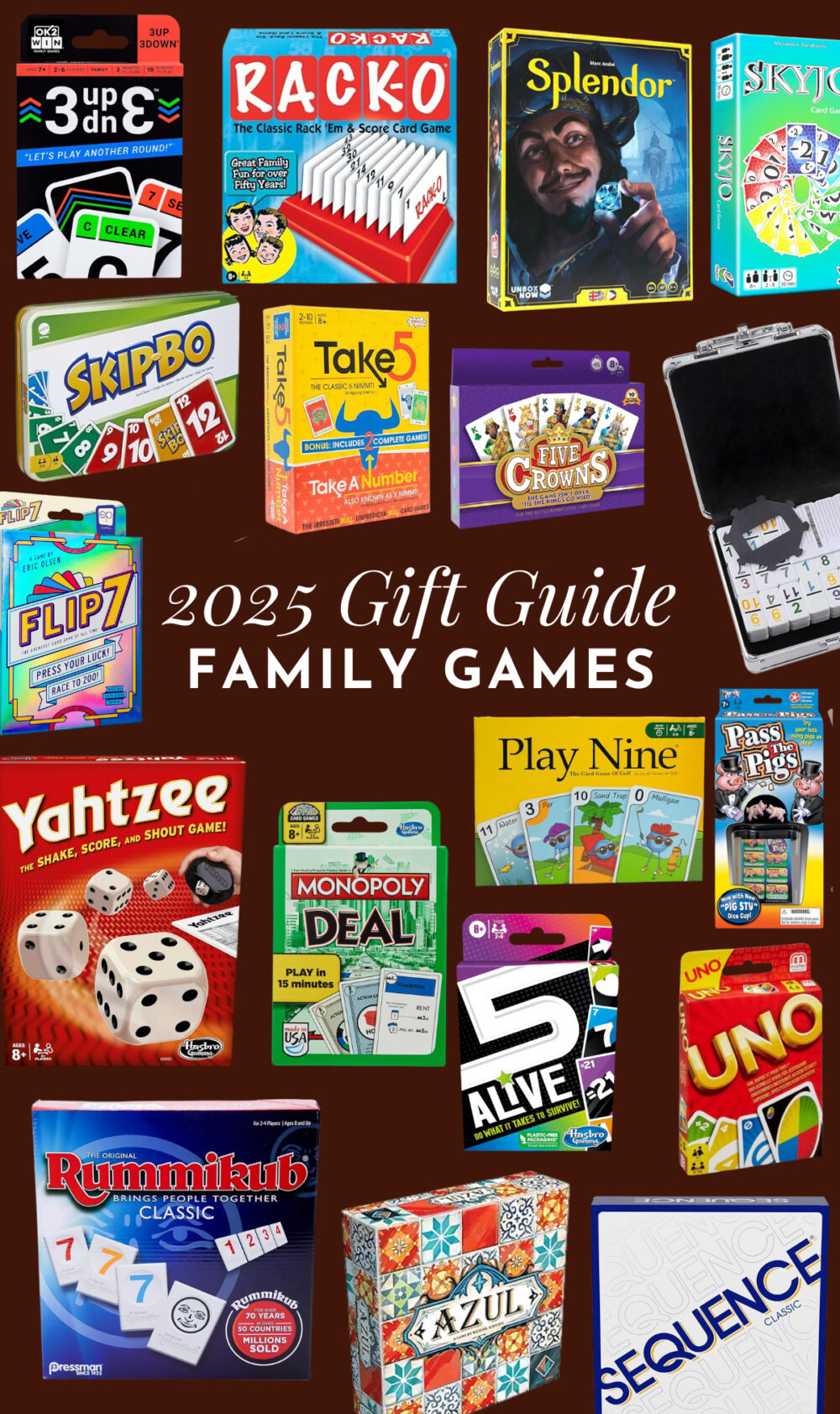 collage of family games 