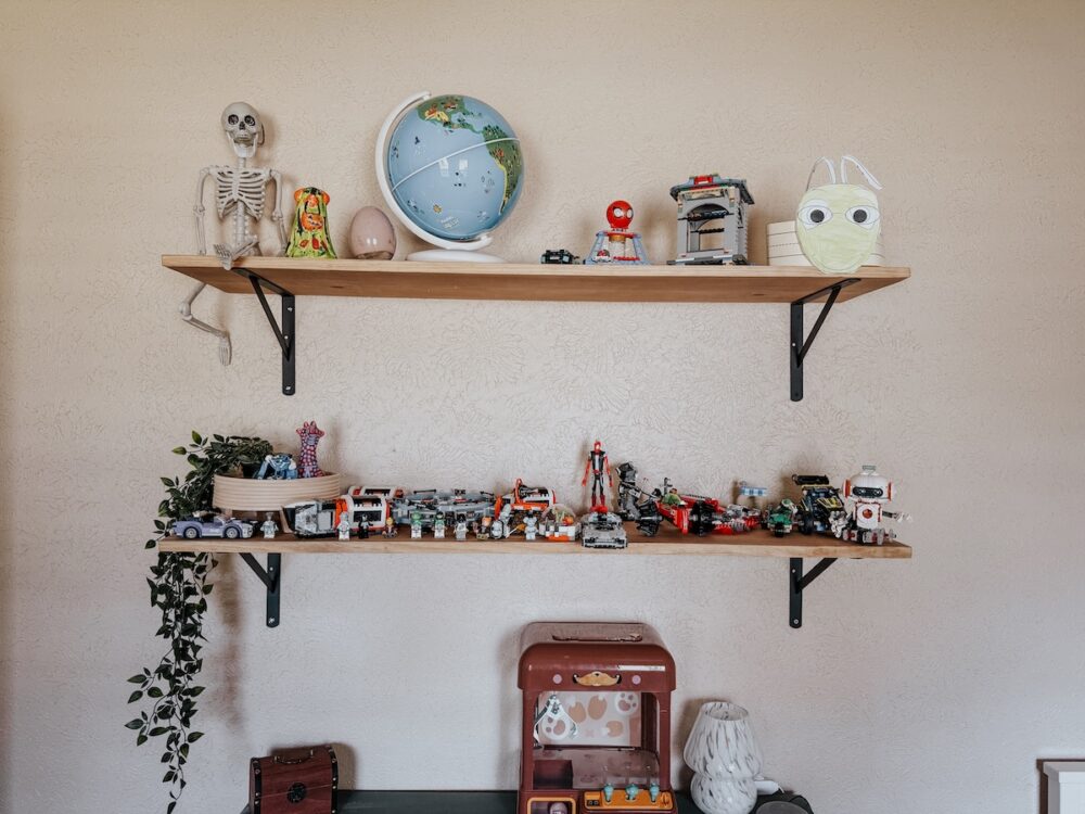 shelves hanging in a child's room