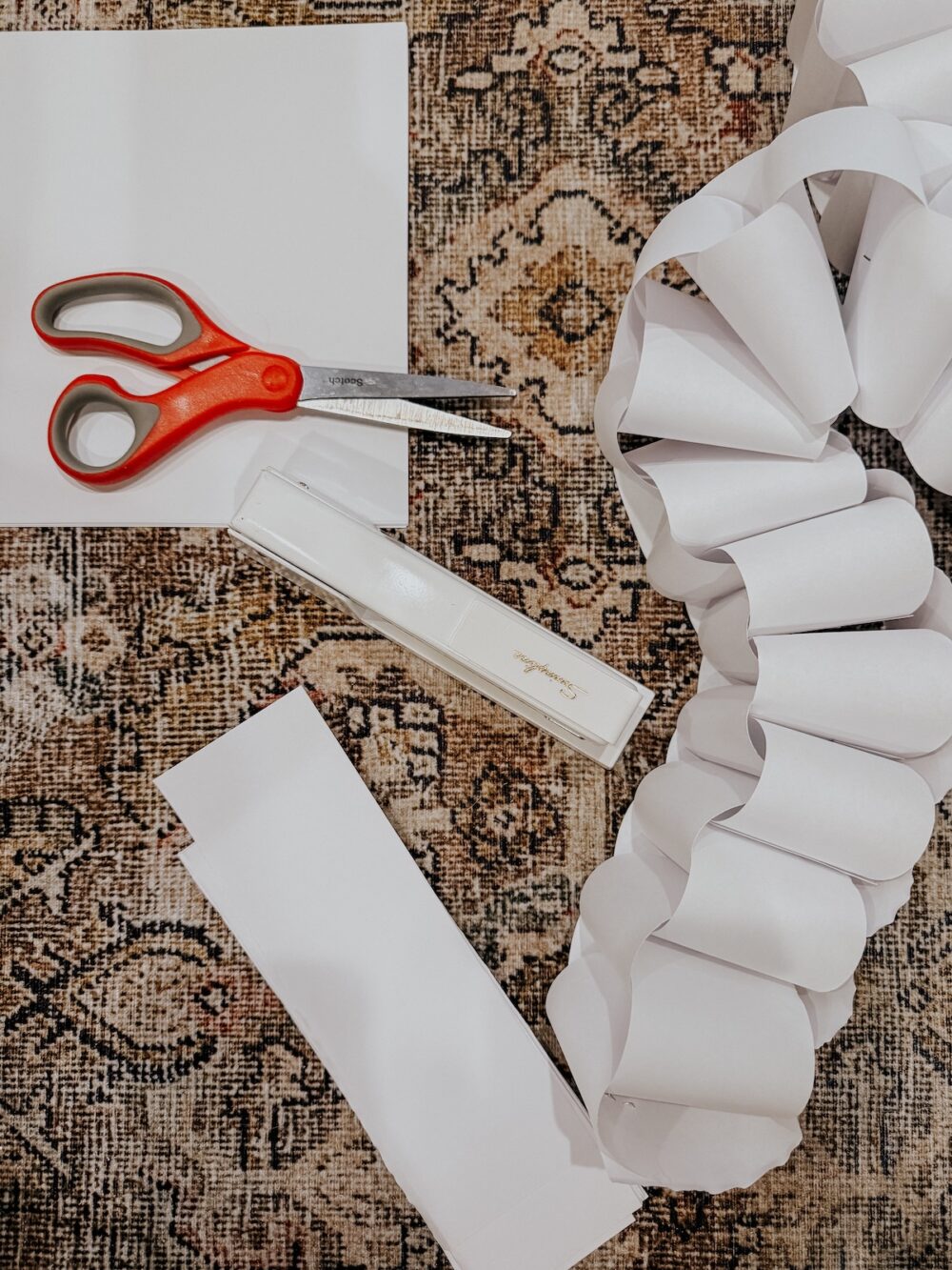 supplies for DIY paper chain garland