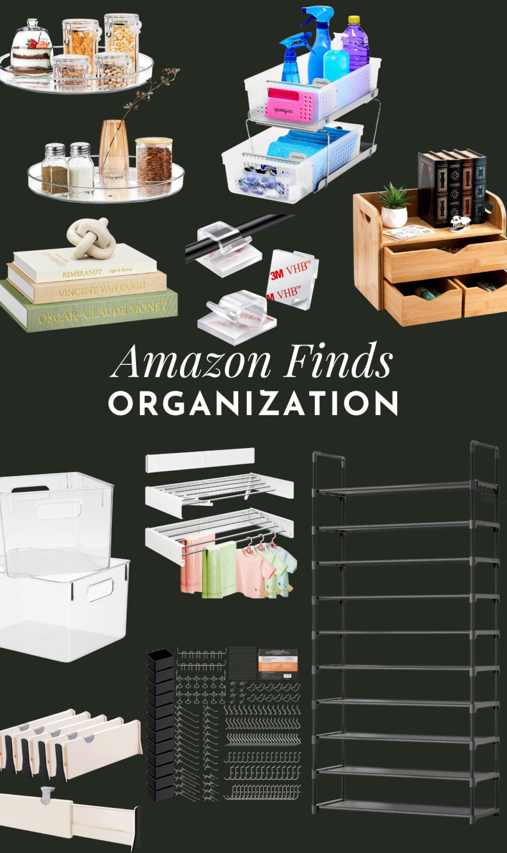 collage of organization finds from Amazon
