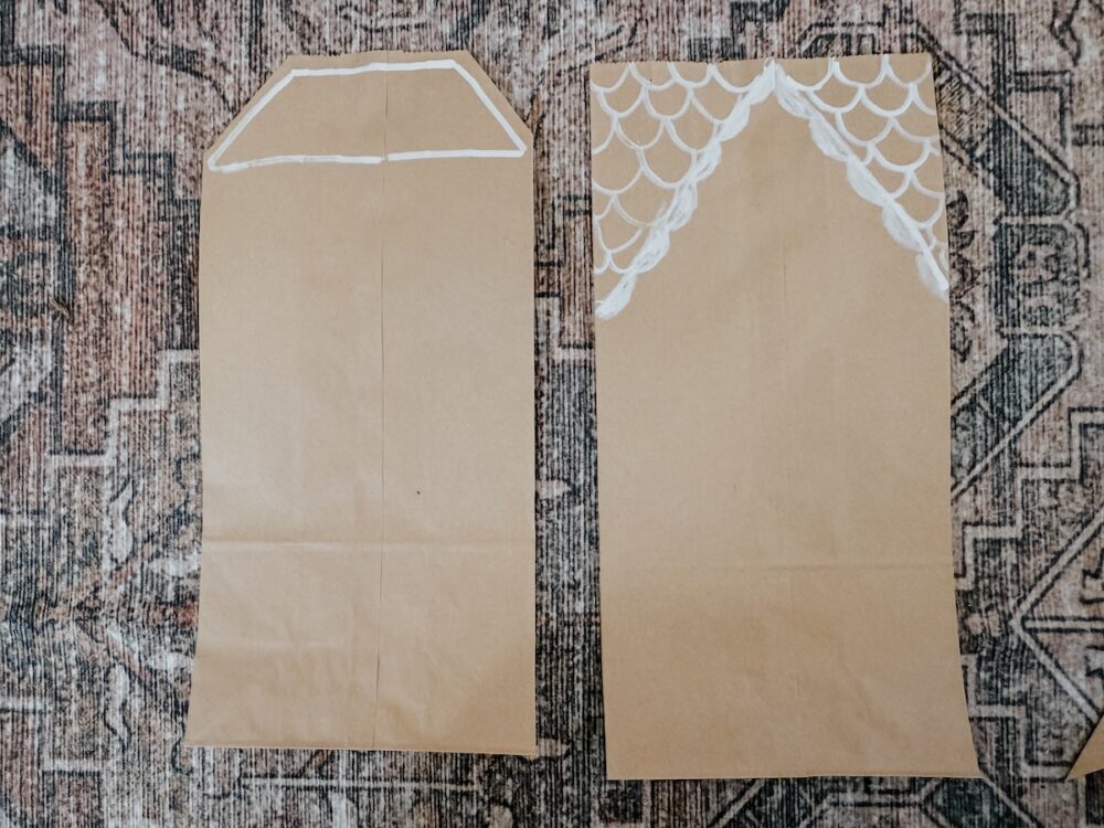 options for roof of gingerbread house gift bags