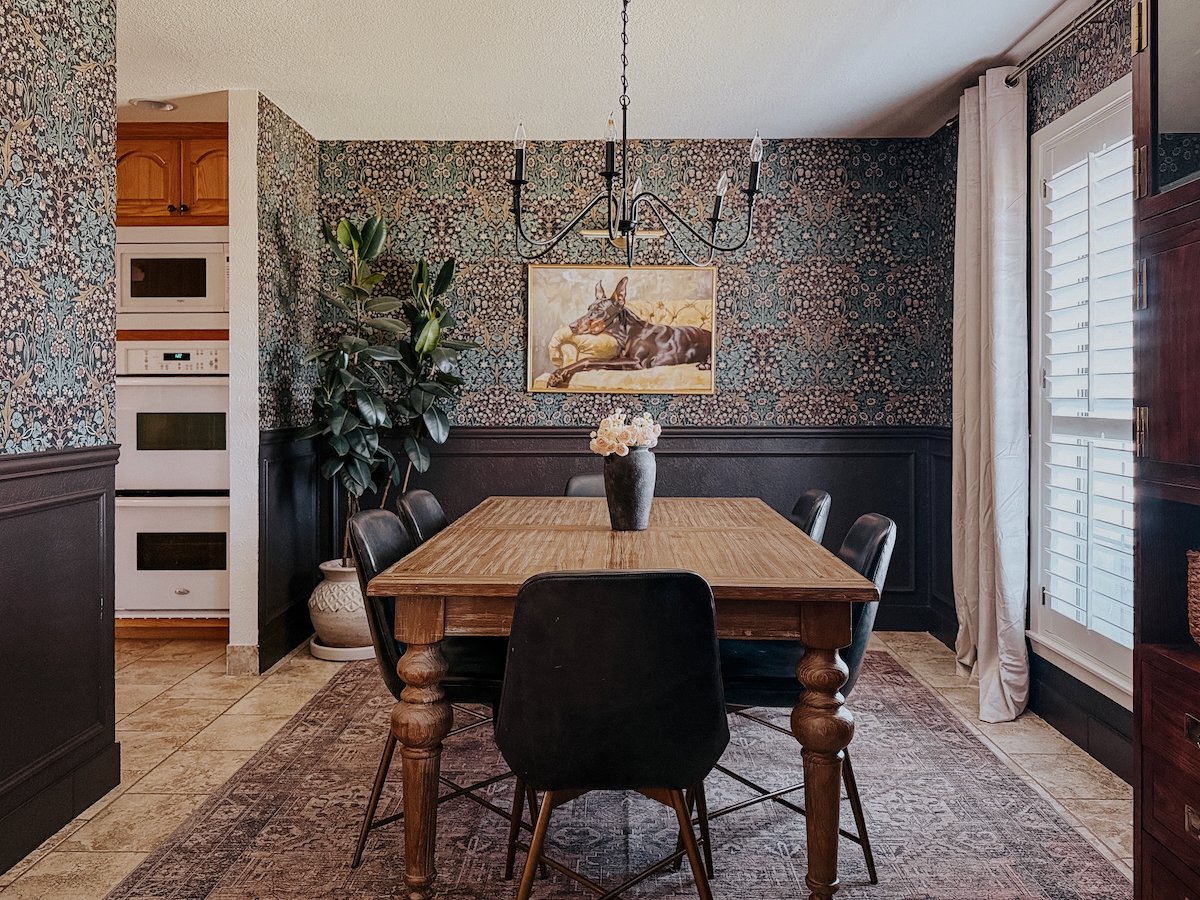 Moody, Traditional Budget-Friendly Dining Room Makeover Reveal
