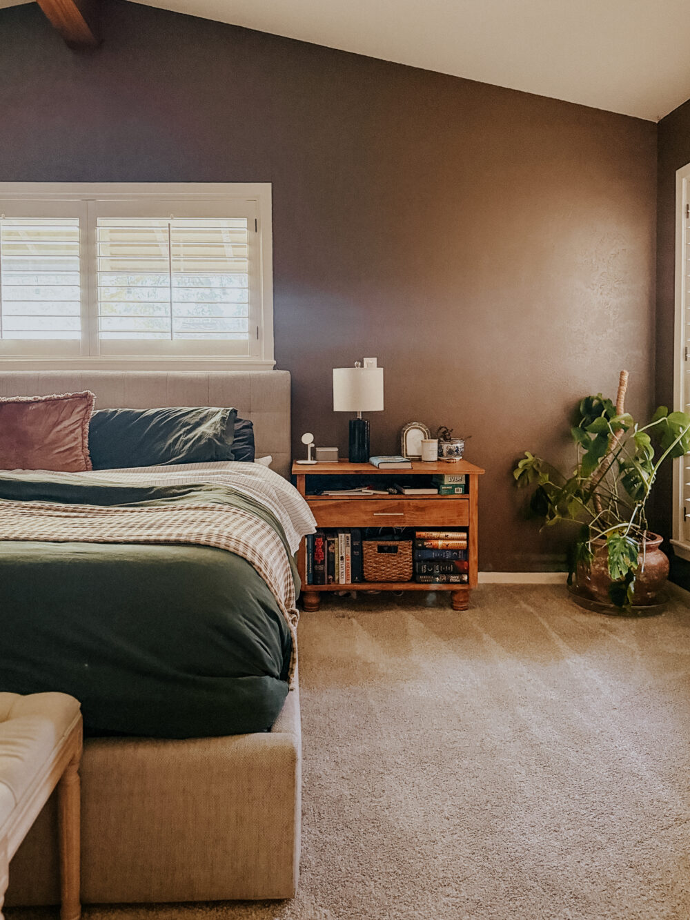 bedroom painted Dirty Chai by Clare Paint