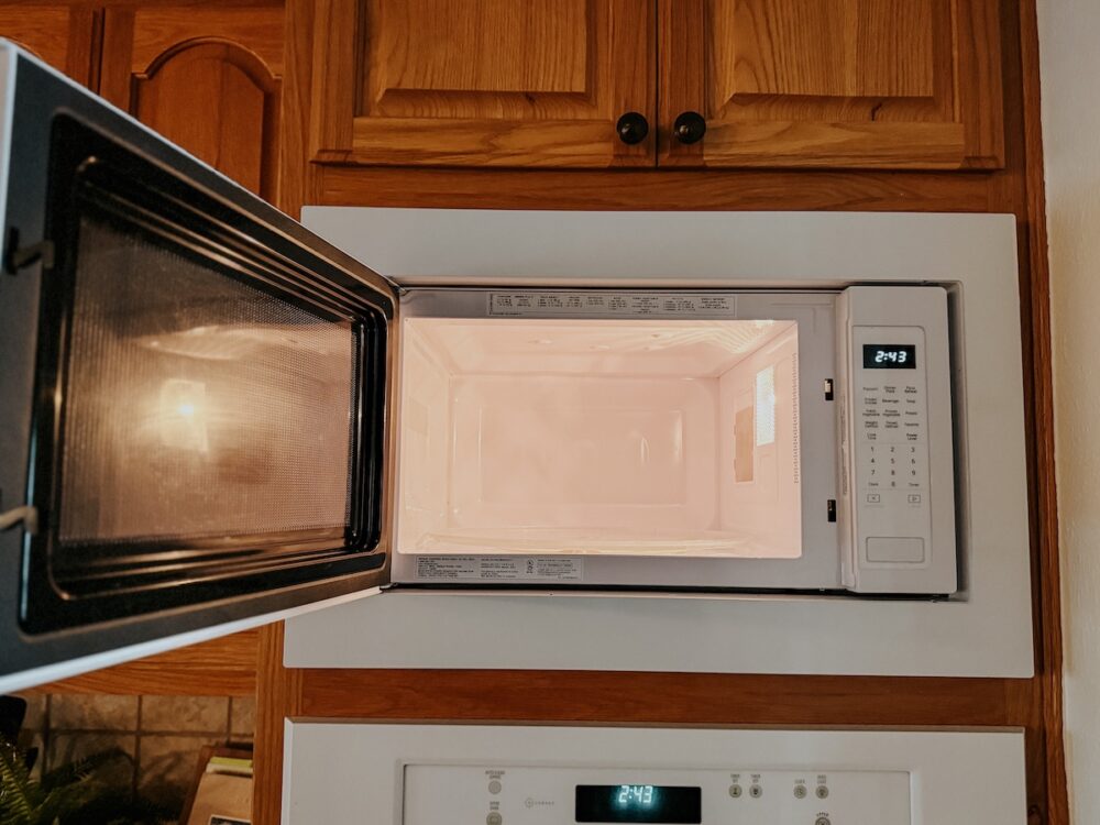 the interior of a freshly clean microwave