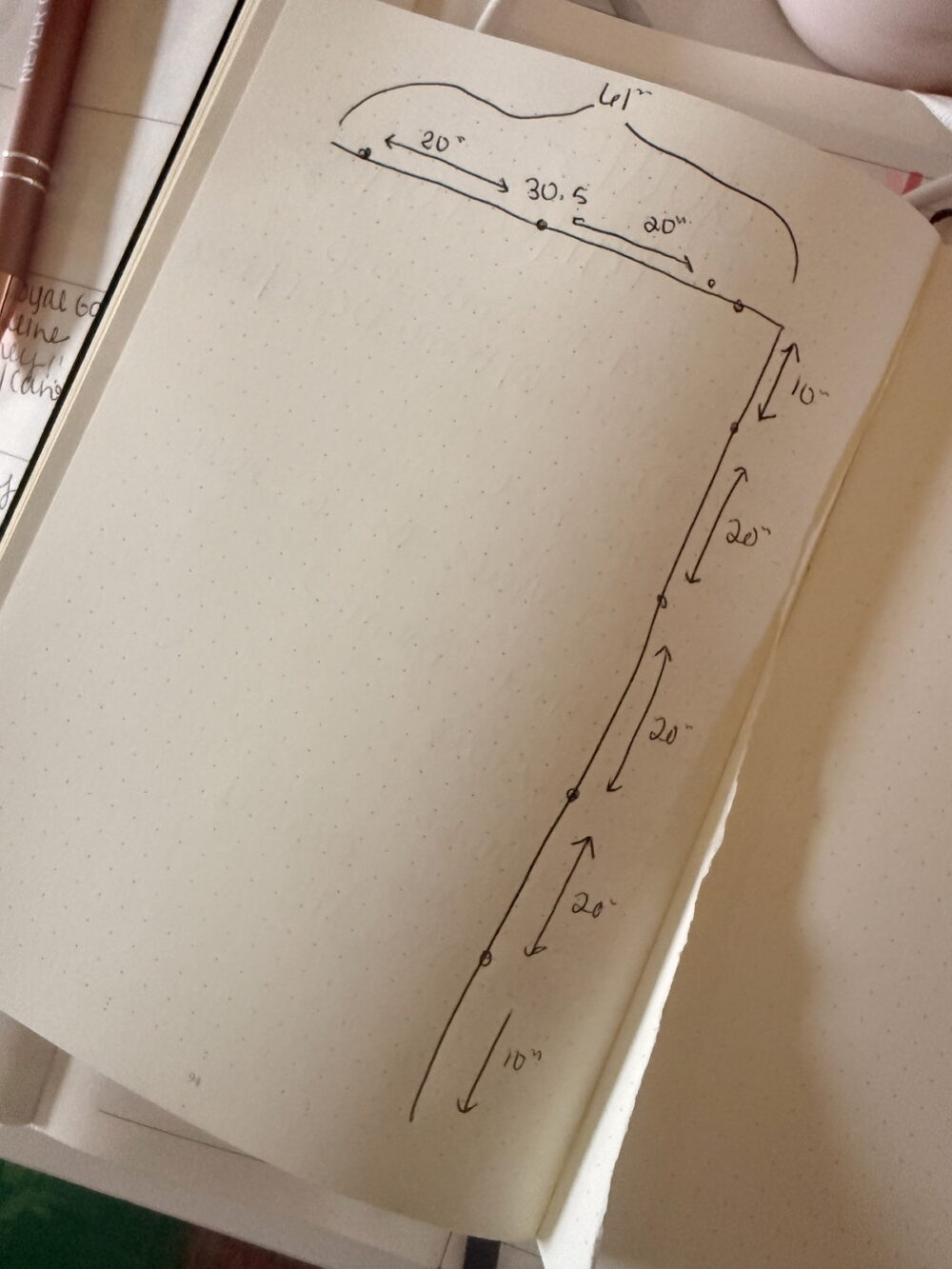drawing of plan for DIY grid for trumpet vine