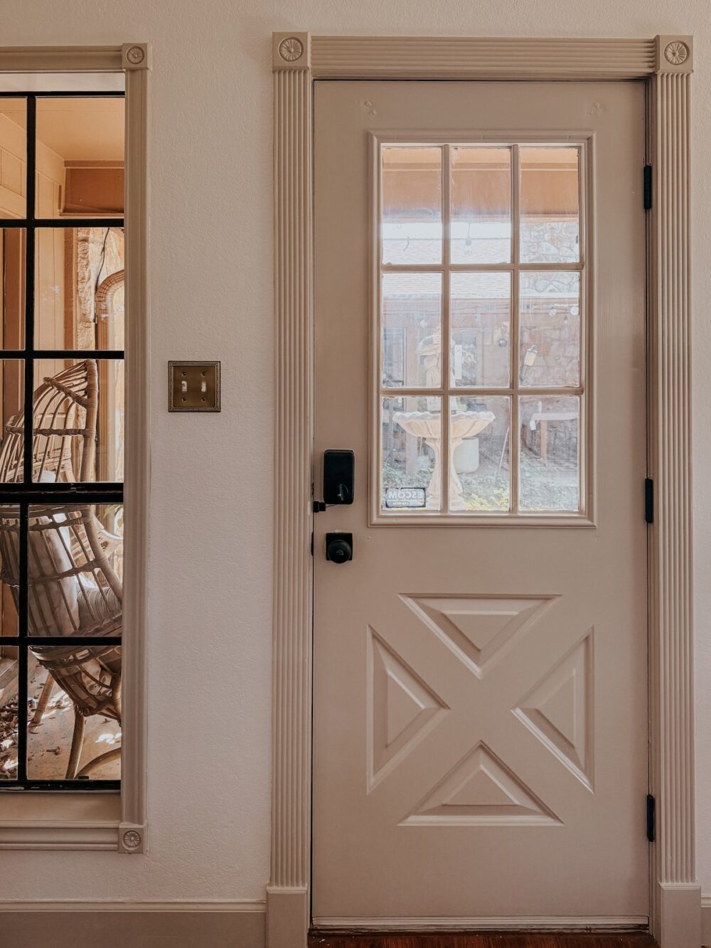 exterior door and door frame painted Vintage Pewter by Behr