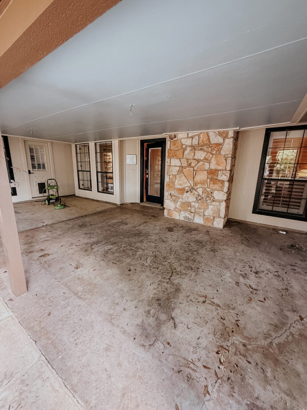 concrete patio before painting