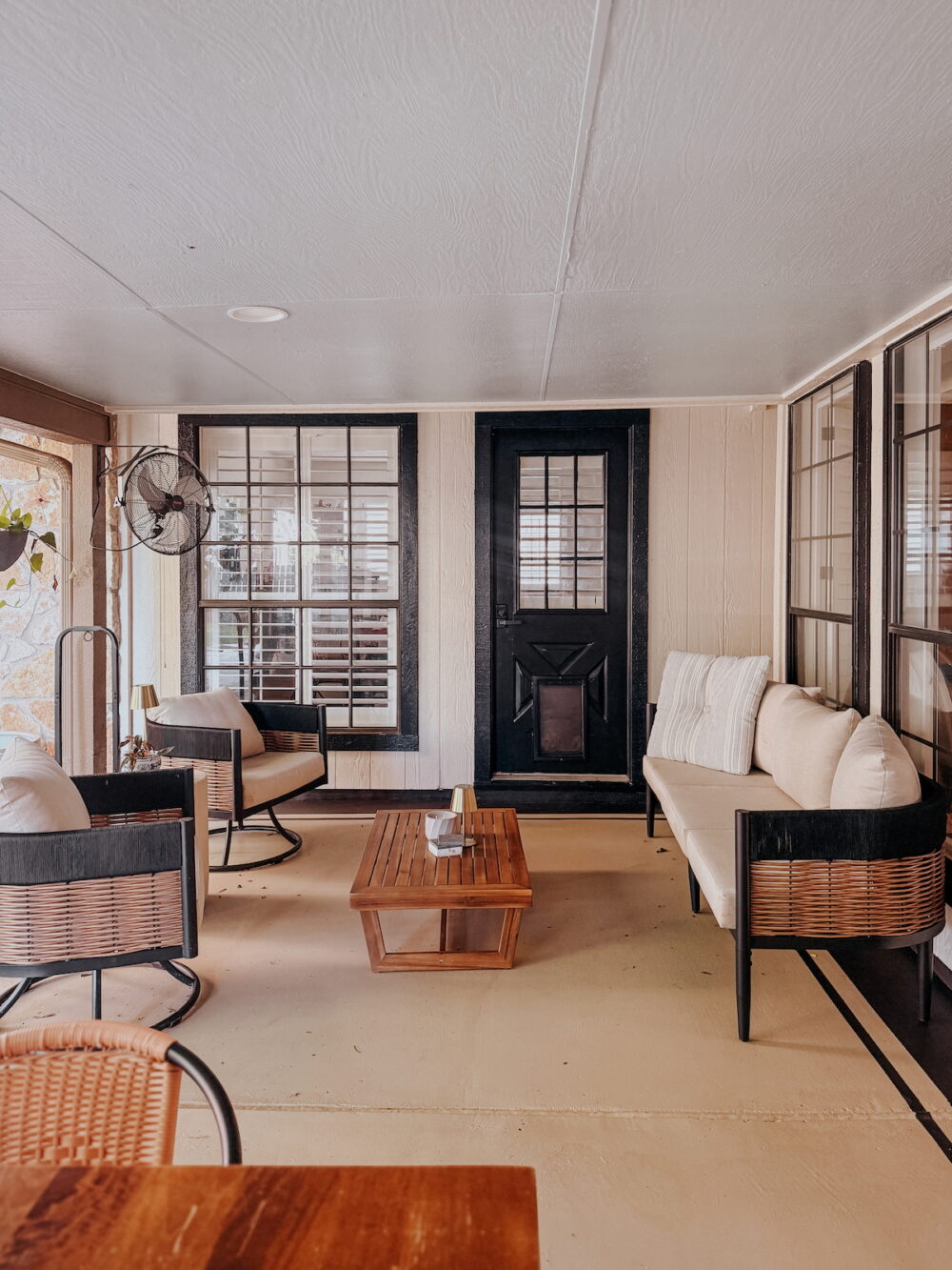 patio with painted concrete floor