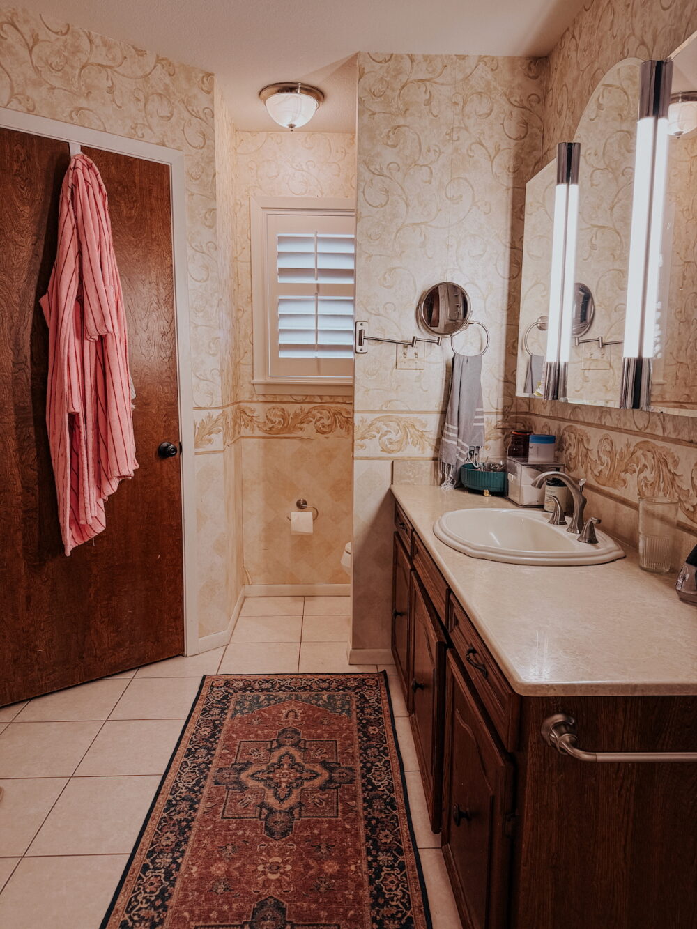 dated, 70's style bathroom