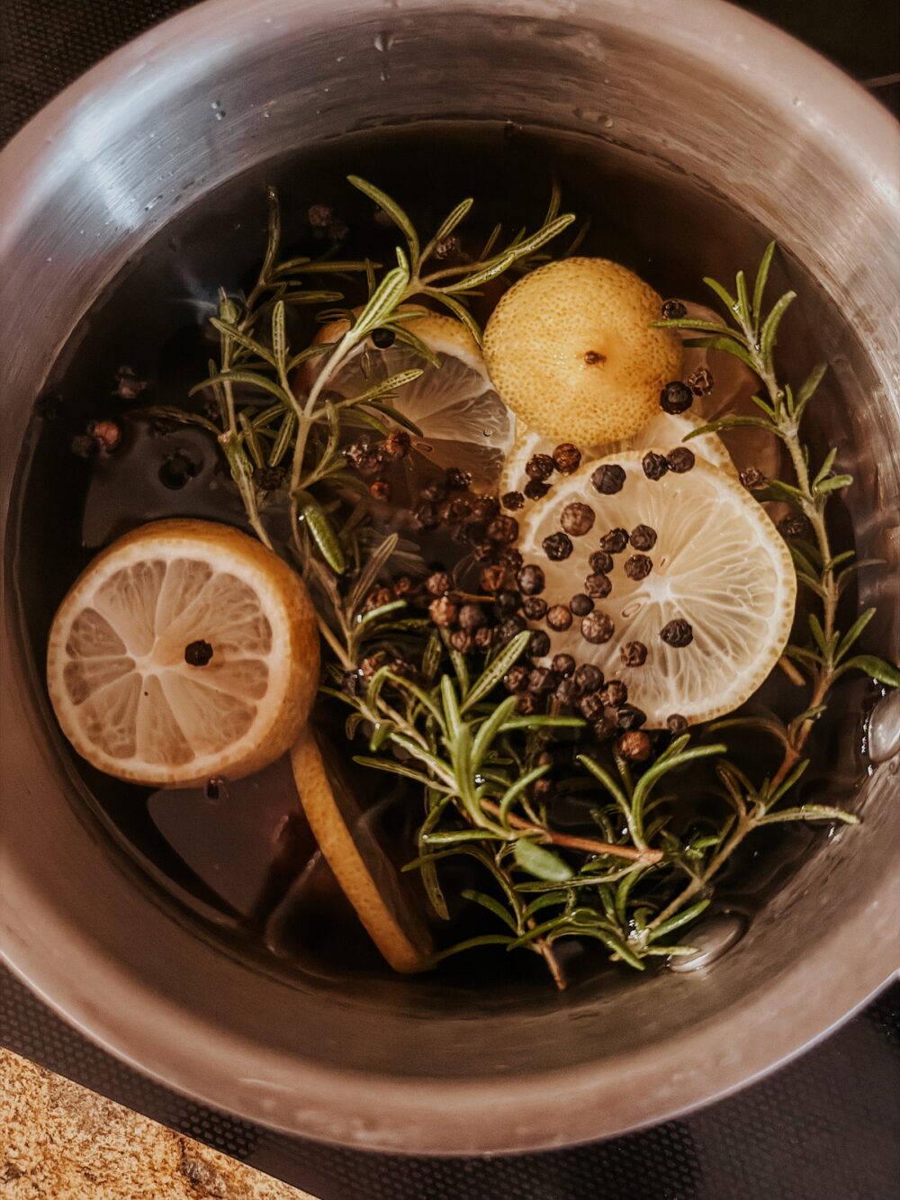 overhead image of a fall simmer pot